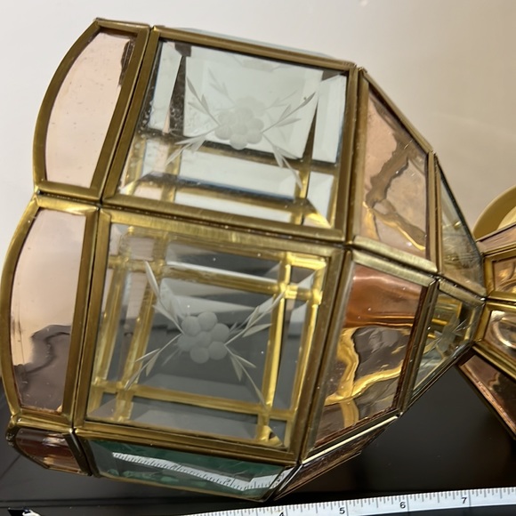 Vintage Hangging Ceiling Light Glass And Metal - Picture 9 of 14